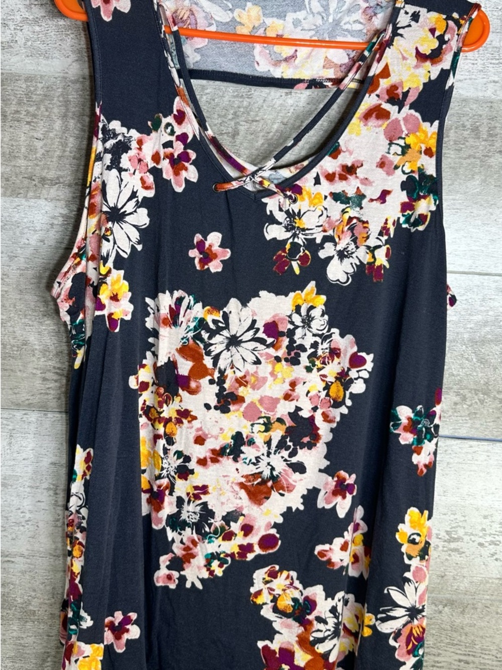 24/7 Maurices Floral Sleeveless Top Navy